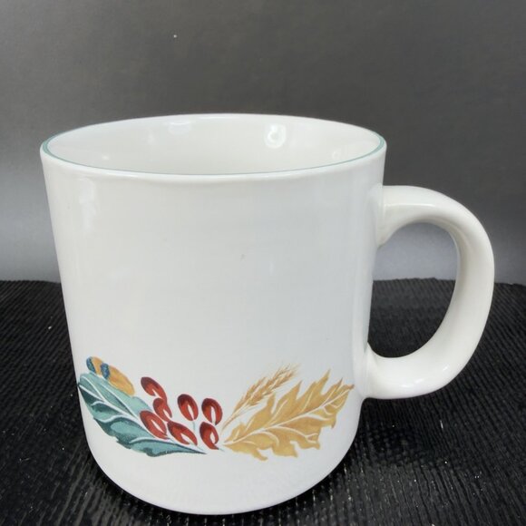 Newcor 1994 Cabin Berries Leaves Stoneware Ceramic Coffee Mug Cup Mugs Cups Set2 - Picture 4 of 11
